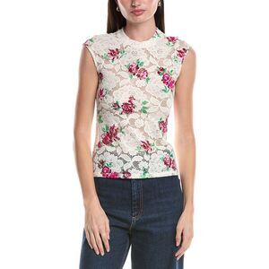 Afrm Womens  Nina Crochet Lace T-Shirt, Pink